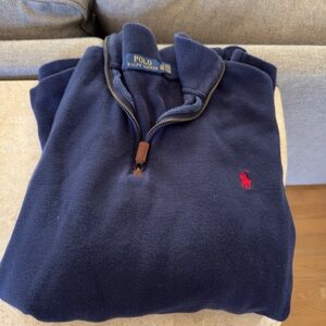Ralph Lauren Men's Dark Blue Zip-Up Sweater